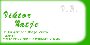 viktor matje business card